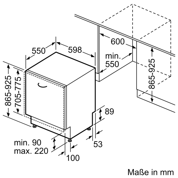 NEFF S255HVX15E N50 Geschirrspüler (vollintegrierbar, 598 mm breit, 46 dB (A), E)