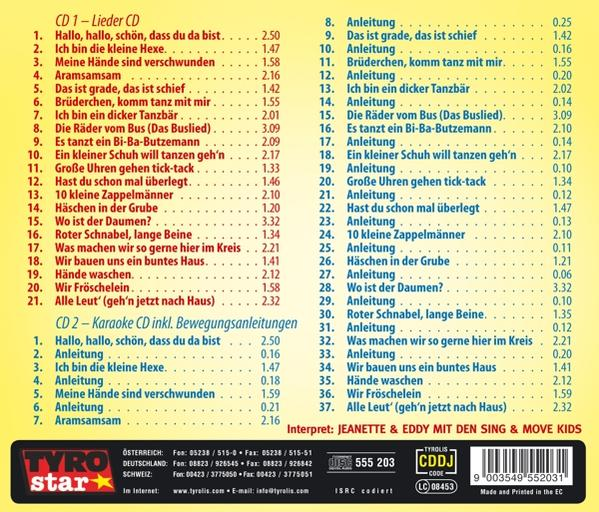 CD-Cover mit Songtiteln, Texten und dem Namen der Interpreten.