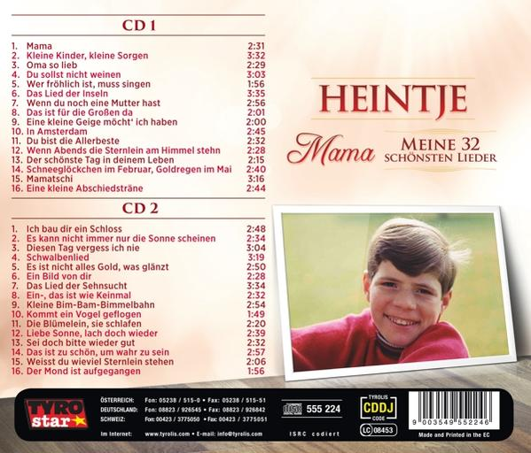 Die Rückseite eines CD-Covers. Das Cover ist überwiegend grün mit einem Bild eines Jungen.