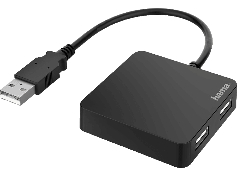 HAMA 200121 USB-Hub, 4 Ports, USB 2.0, 480 Mbit/s