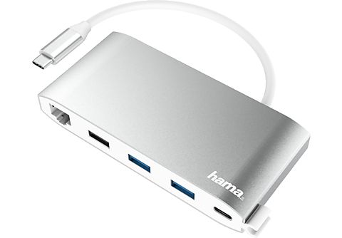 HAMA 200111 USB-C-Hub, Multiport, 8 Ports, 3x USB-A, 2x USB-C, VGA, HDMI™, LAN