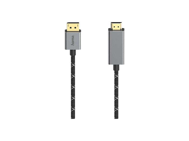 HAMA 200506 Video-Kabel, DisplayPort-St. - HDMI™-St., Ultra-HD 4K@60Hz, Alu, 1,50 m