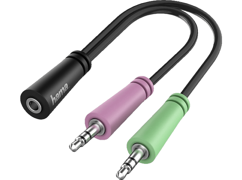 HAMA Audio-Adapter 2x 3pol. 3,5-mm-Klinke-Stecker - 4pol. 3,5-mm-Klinke-Headset