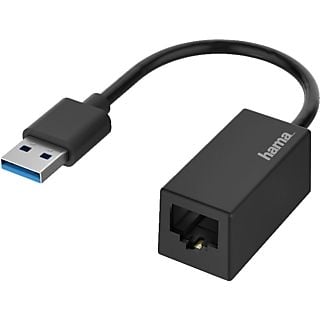 HAMA 200325 Netzwerk-Adapter, USB-Stecker - LAN/Ethernet-Buchse, Gigabit Ethernet