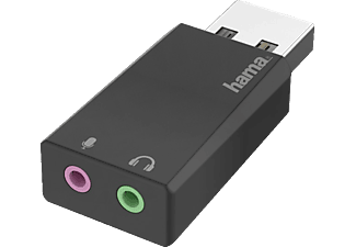 HAMA 00200323 USB-Soundkarte, USB-Stecker - 2x 3,5-mm-Klinke-Buchse, Stereo