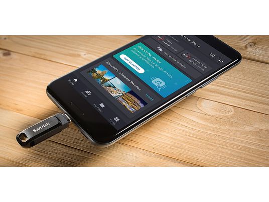 SANDISK Ultra® Dual Drive Go - USB Stick  (256 GB, Schwarz)