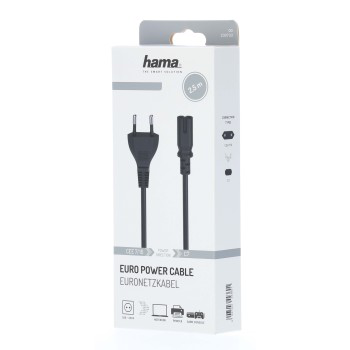 Hama Euro-Netzkabel-Verpackung mit abgebildetem Kabel.