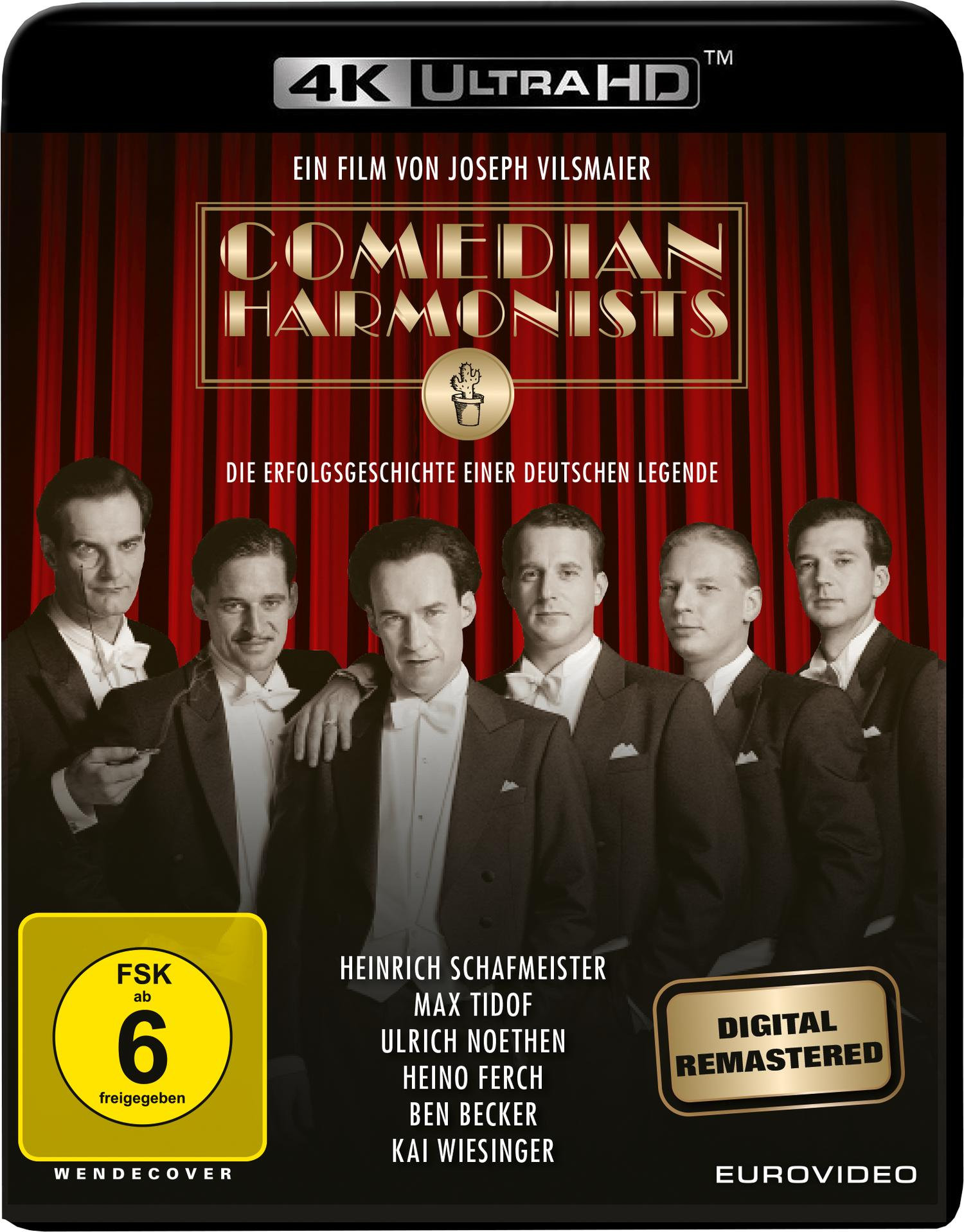 DVD-Cover: Männer in Anzügen. Text: 'Comedian Harmonists'.