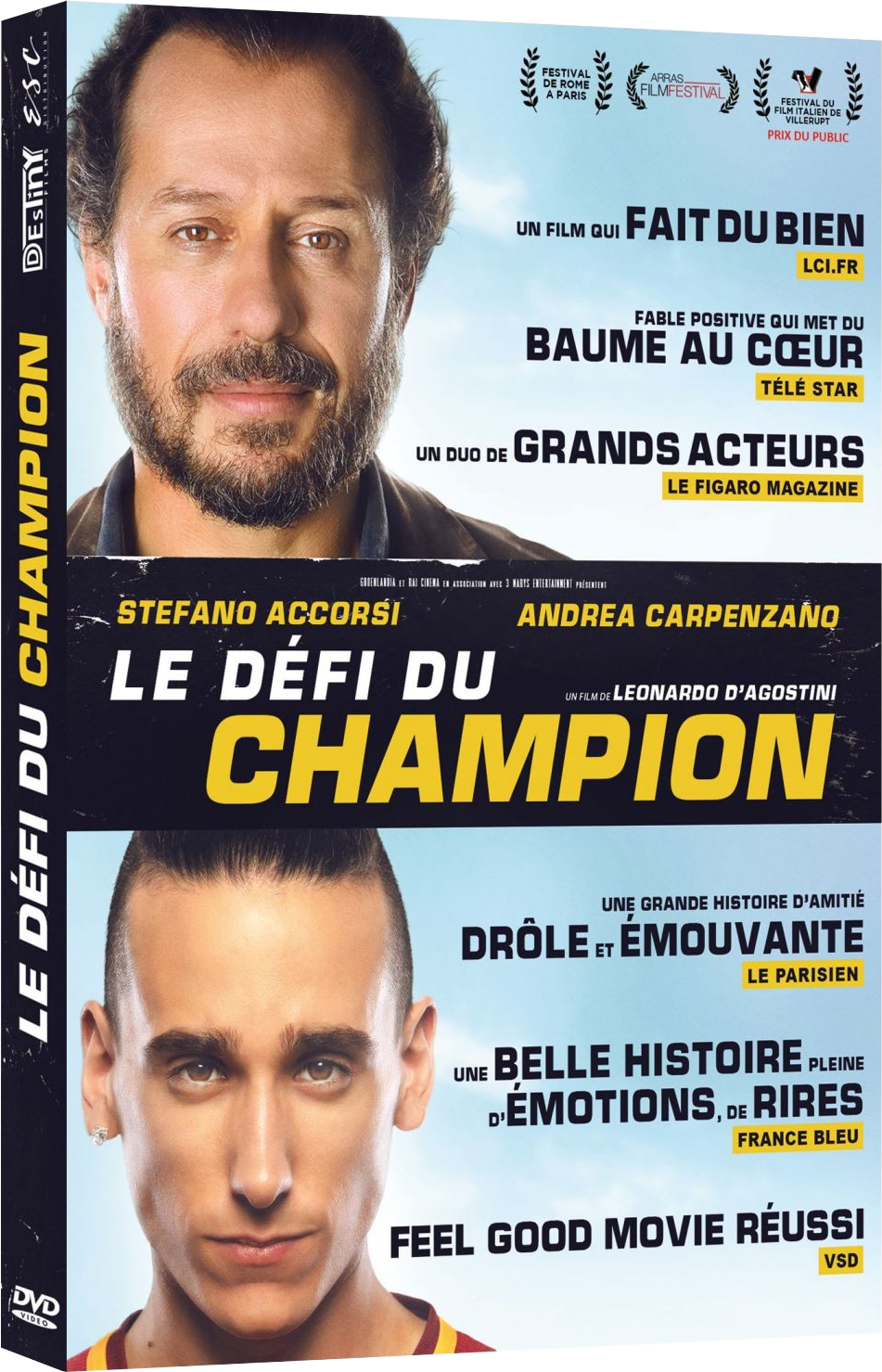 Affiche de film, deux hommes, un avec barbe, l'autre jeune. Texte en français.