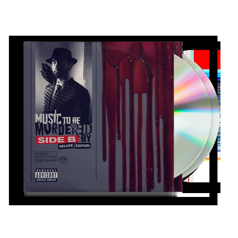 Musikalbumcover. Das Cover zeigt eine CD mit Blut und einem Mann.