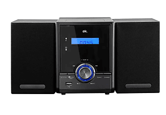 Microcadena - OK OMH 470BT-B, 4W, Bluetooth, USB, CD, Radio FM, Negro