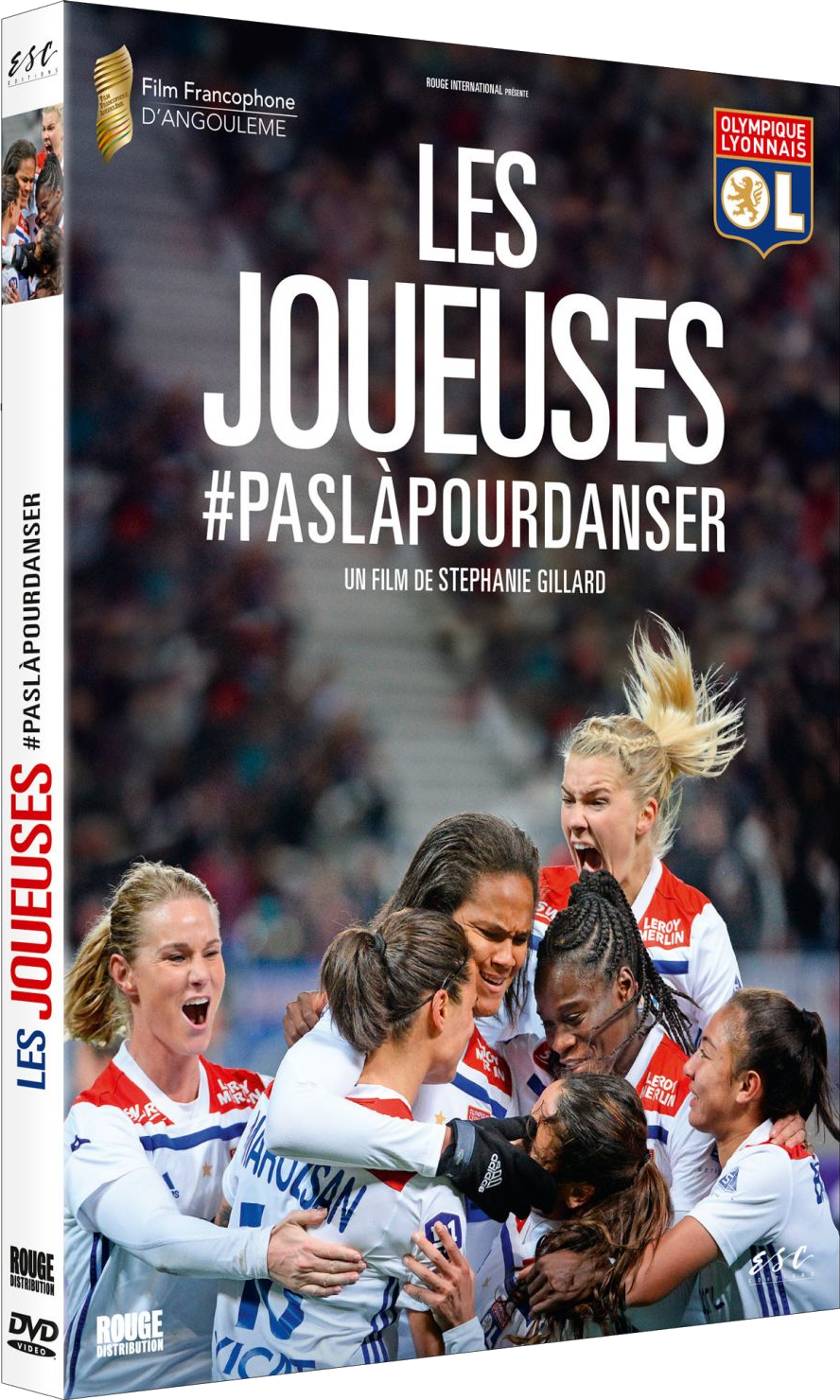 Couverture DVD : 'Les Joueuses' avec une équipe célébrant, couleurs rouge et vert.