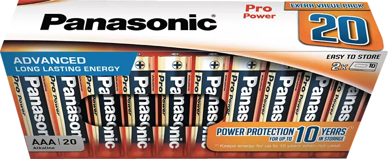PANASONIC BATTERY Piles alcaline AAA LR03PPG 20 pack