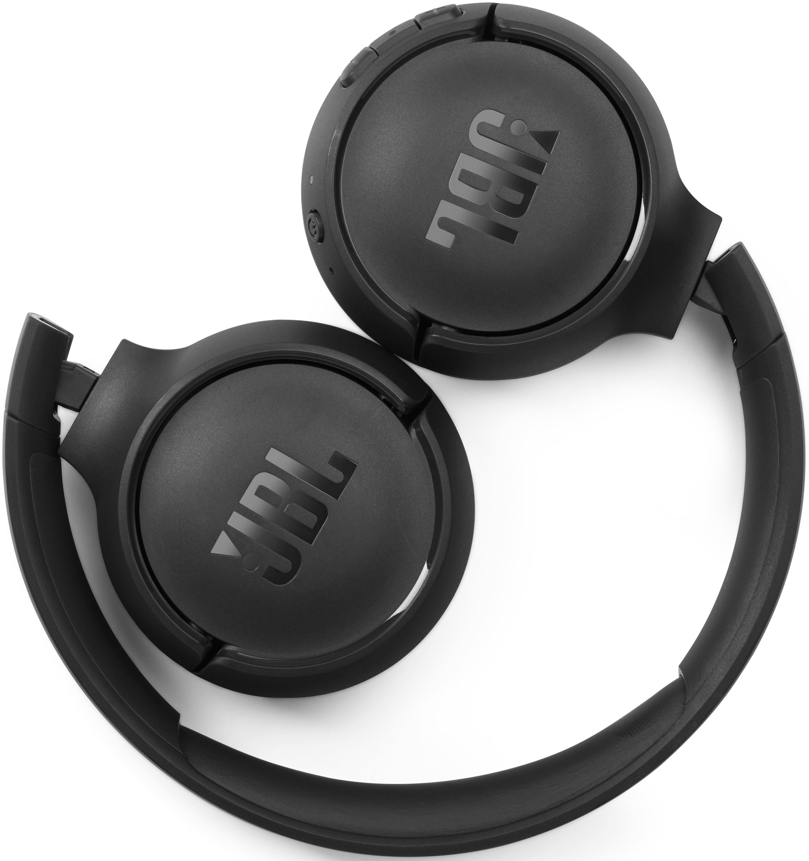 Schwarze JBL-Kopfhörer zusammengeklappt.