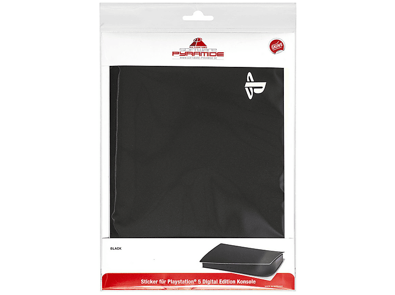 SOFTWARE PYRAMIDE Skins - Sticker für PlayStation 5 Digital Edition Konsole (Black), Skin-Folie, Schwarz