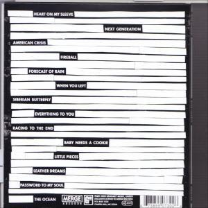 Album-Rückseite mit weißen Linien und schwarzem Text. Songtitel und Künstlerinformationen.