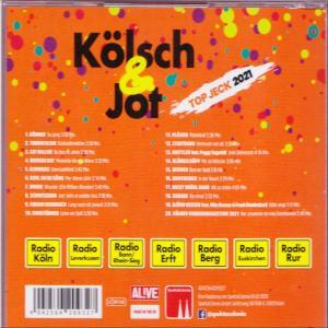Rückseite einer CD-Hülle, orangefarben mit Text und Logos, und einem Barcode unten.