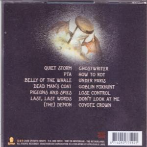 Rückseite einer CD-Hülle mit Titelliste und Logo.