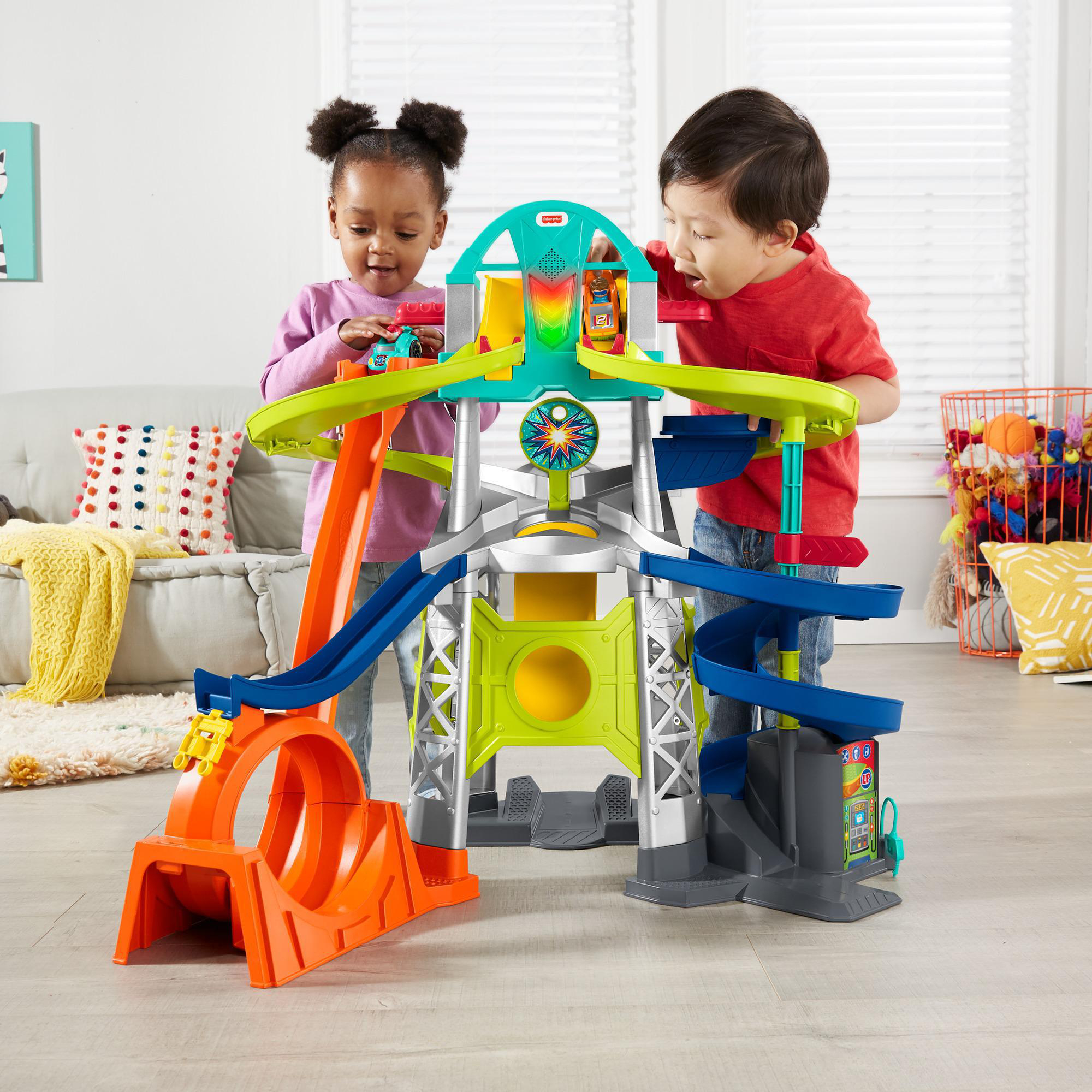 FISHER PRICE Little People Action Rennbahn Fahrzeug-Spielset Autospielset Mehrfarbig