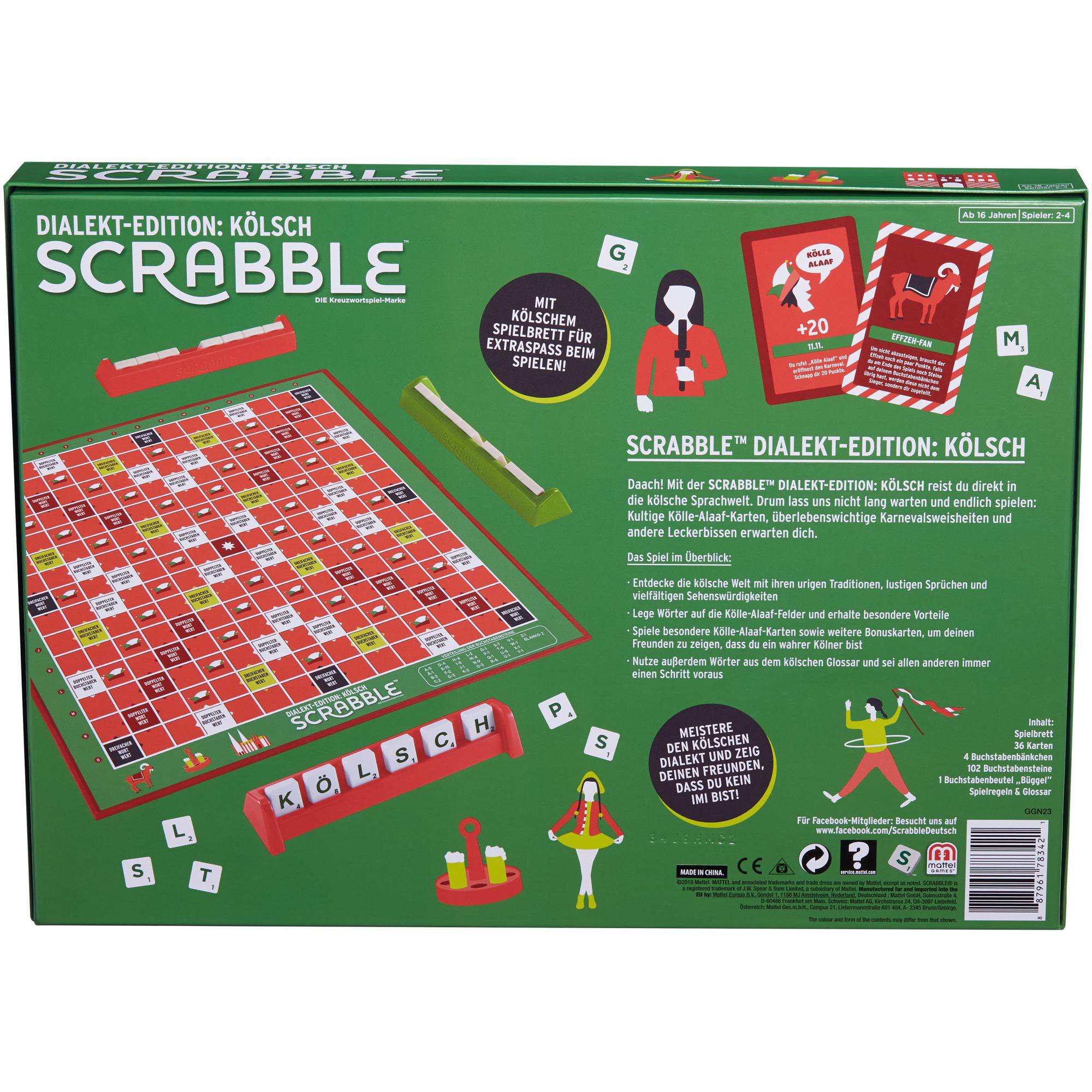 MATTEL GAMES Scrabble Dialekt-Edition Köln Gesellschaftsspiel Mehrfarbig
