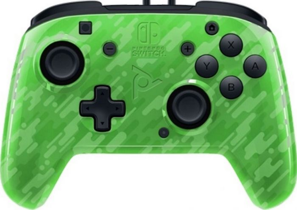 Pdp Mando Cable audio faceoff deluxe para switch en camo verde wired controller nintendo gaming jack 3.5