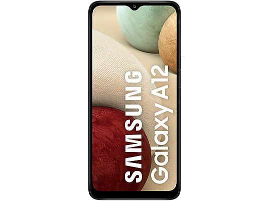 Móvil - Samsung Galaxy A12, Negro, 64 GB, 4GB RAM, 6.5" HD+, Quad Cam, MTK6765, 5000 mAh, Android