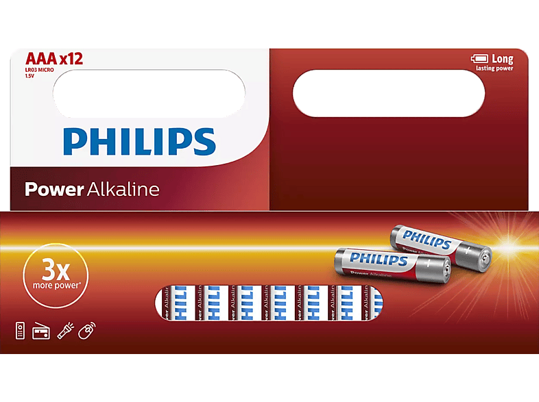 PHILIPS LR03P12W/10 Power Alkalin AAA X12 Pil