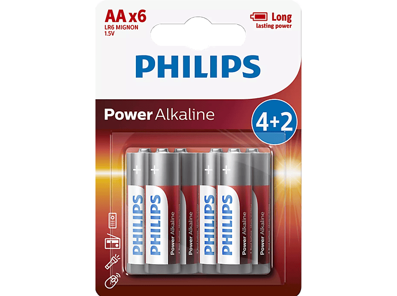 PHILIPS LR6P6BP/10 Power Alkalin AA 4+2 Pil