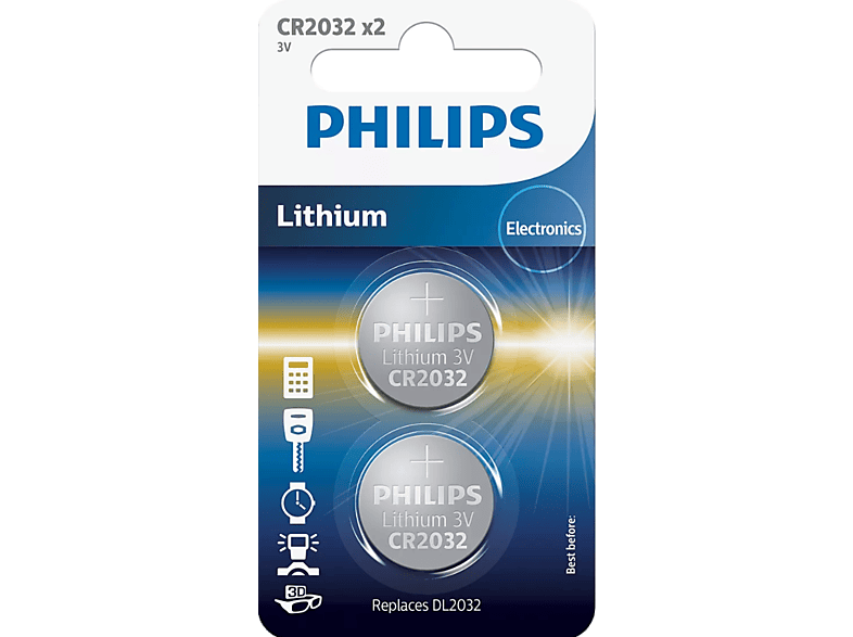 PHILIPS CR2032P2/01B Mini Düğme 2032 3V X2 Pil