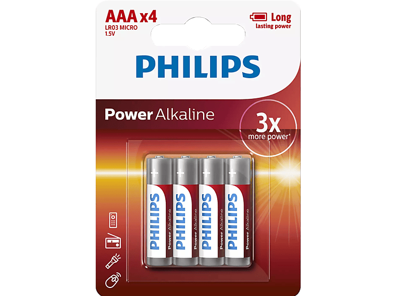 PHILIPS LR03P4B/05 Power Alkalin AAA X4 Pil