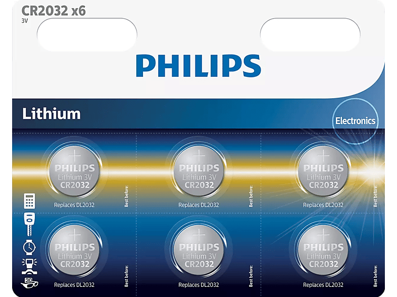 PHILIPS CR2032P6/01B Mini Düğme 2032 3V X6 Pil