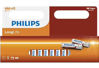 PHILIPS R6L12W/10 Long Life Çinko AA X12 Pil