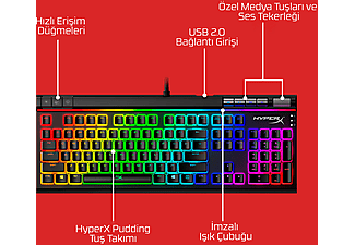 HYPERX Alloy Elite 2 RGB Mekanik Klavye Siyah_2