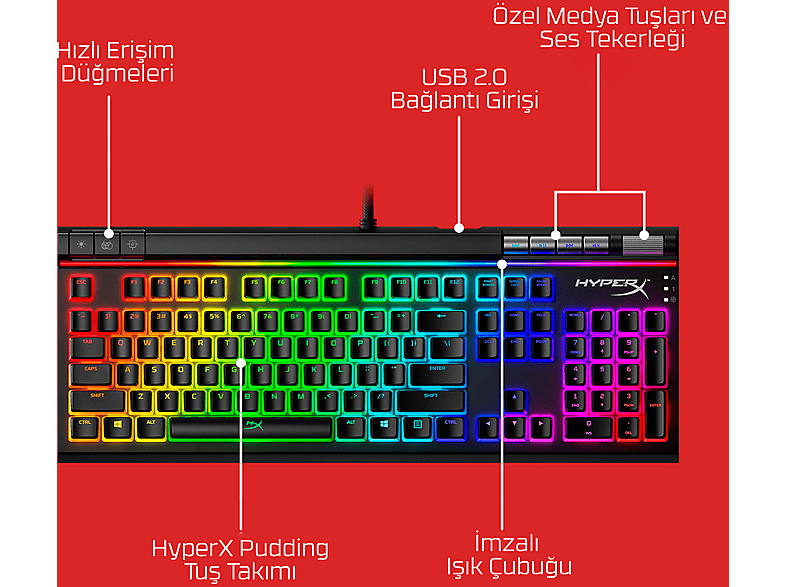 HYPERX Alloy Elite 2 RGB Mekanik Klavye Siyah_2