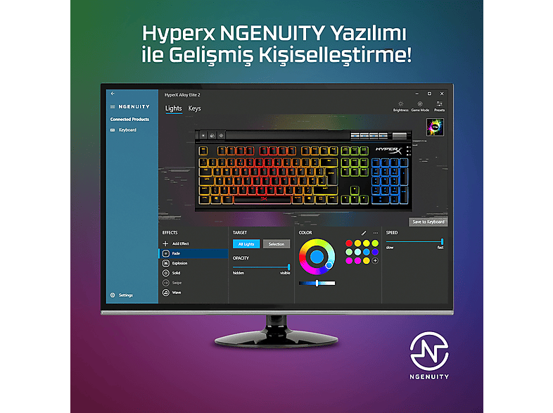 HYPERX Alloy Elite 2 RGB Mekanik Klavye Siyah_5