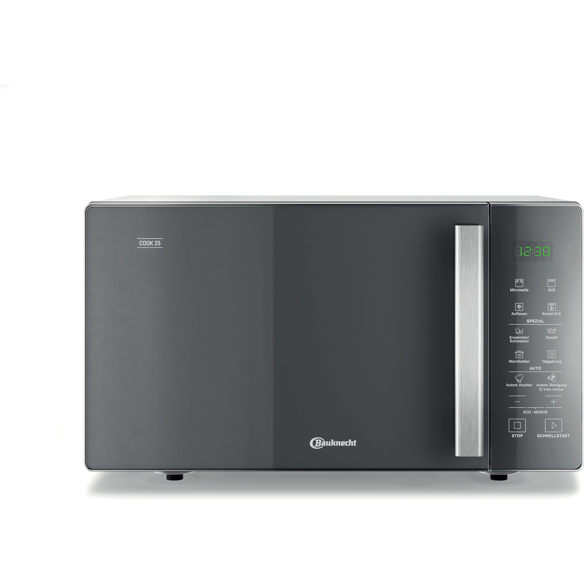 BAUKNECHT MW 254 SM, Mikrowelle (900 Watt, Grillfunktion & Dampffunktion)