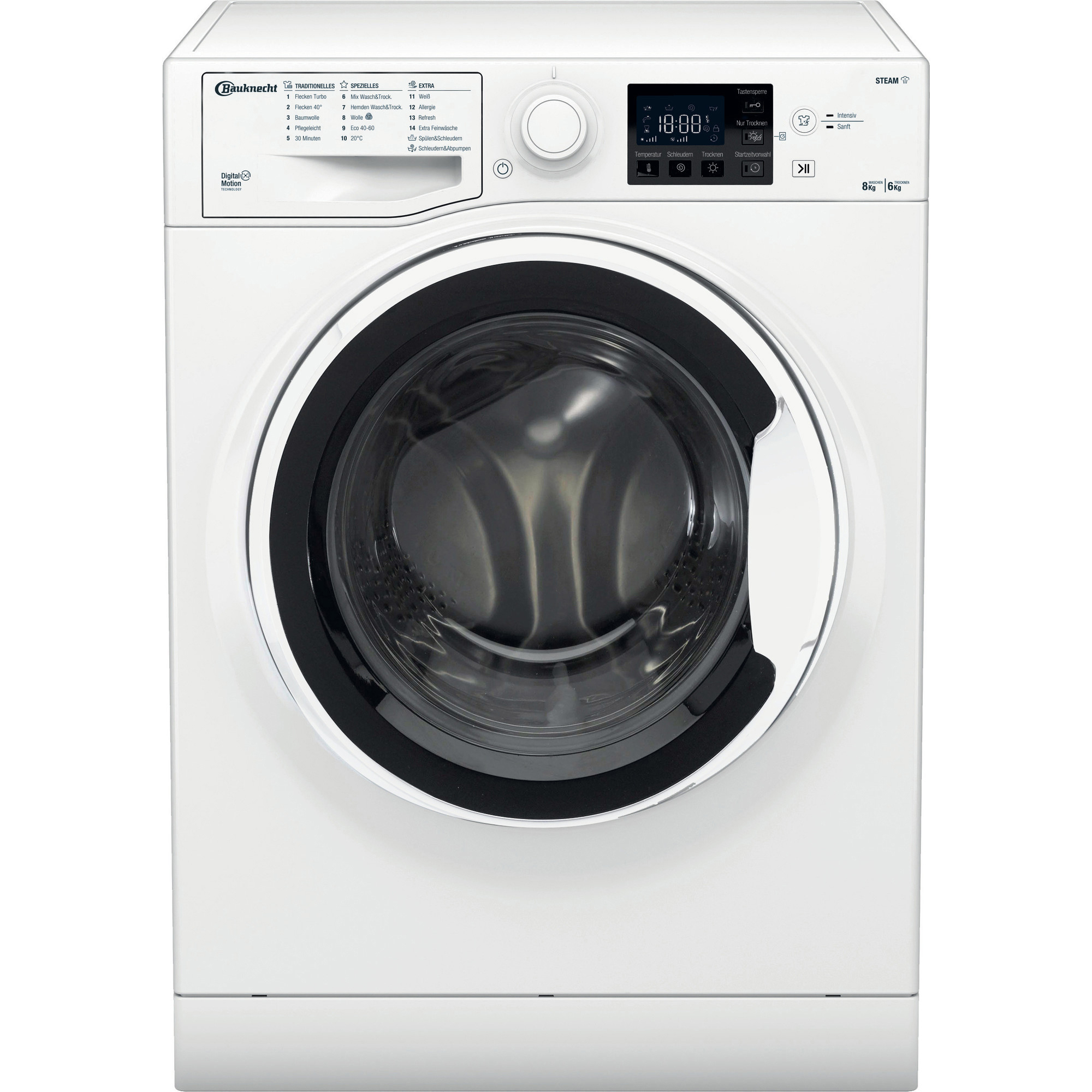 BAUKNECHT WT 86G4 DE N Waschtrockner (8 kg / 6 kg, 1351 U/Min.)