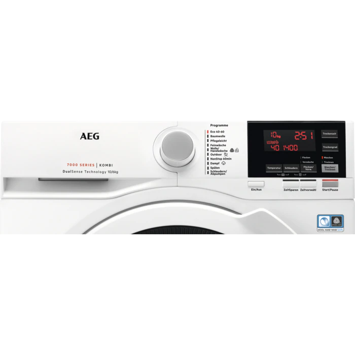 AEG L7WB66605 Waschtrockner 10kg/6kg, 1600 U/Min. Weiß Waschtrockner (10 kg / 6 kg, 1551 U/Min., Standgerät, Weiß)