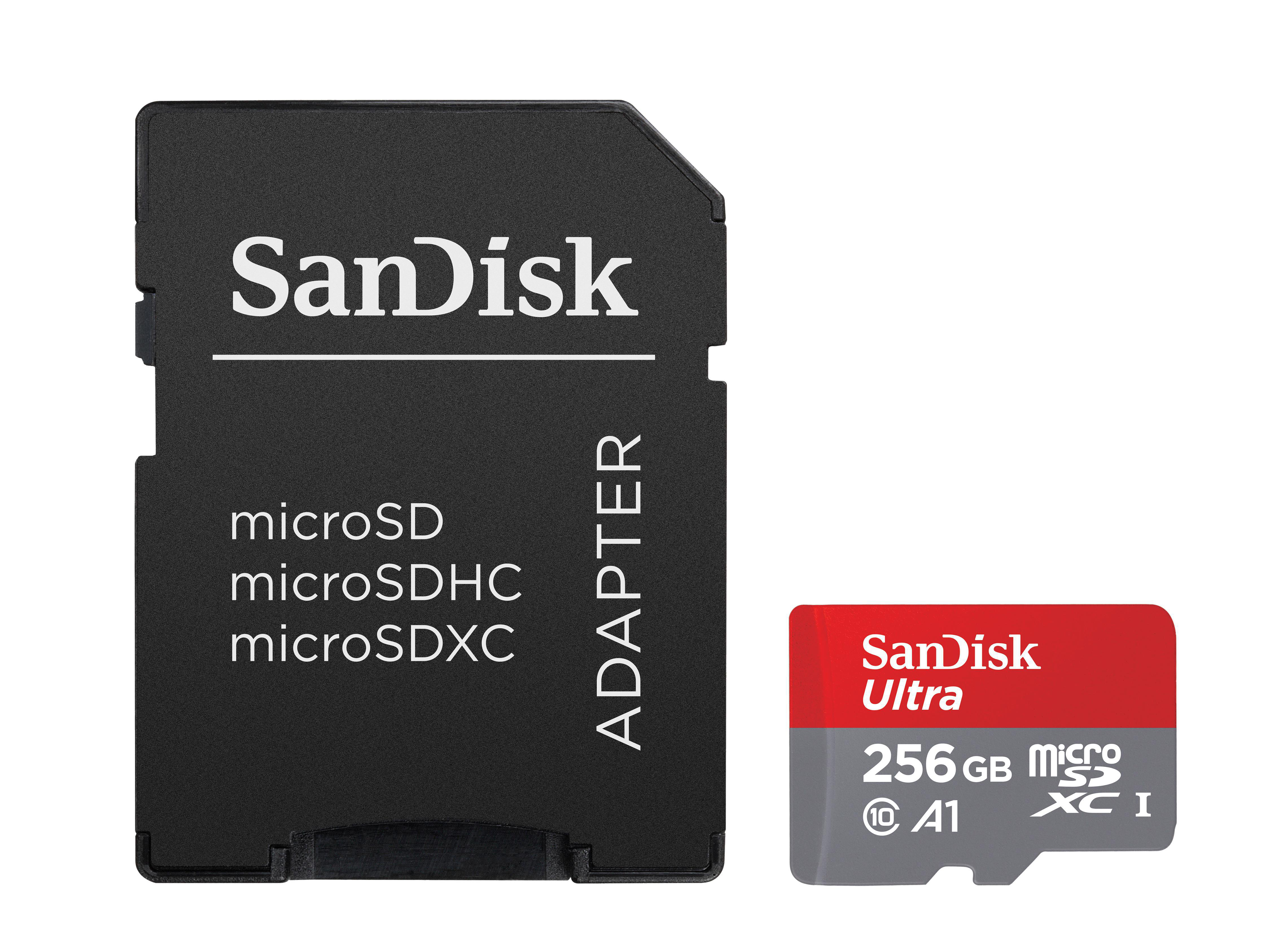 SANDISK Ultra®, Micro-SDXC Speicherkarte, 256 GB, 100 MB/s