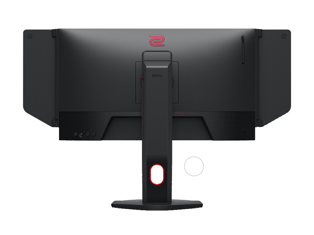 Parte trasera de un monitor con el logotipo de BenQ, puertos y soporte.