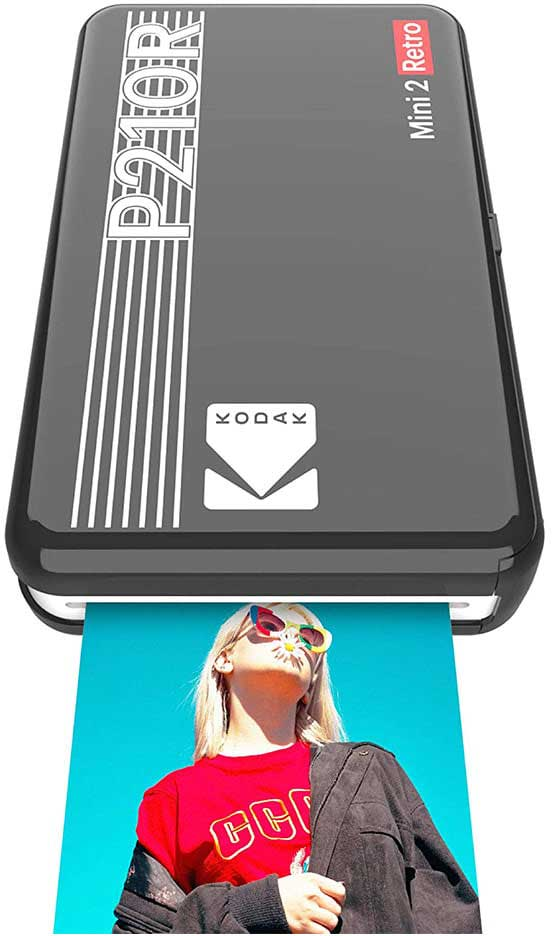 KODAK Imprimante photo portable Mini 2 Retro Noir + Lot de 60 papiers photo (P210RB60) Imprimante photo
