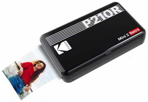 KODAK Imprimante photo portable Mini 2 Retro Noir + Lot de 60 papiers photo (P210RB60) Imprimante photo
