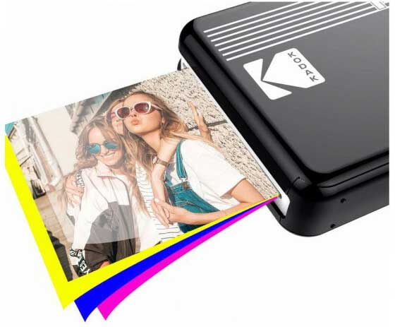 KODAK Imprimante photo portable Mini 2 Retro Noir + Lot de 60 papiers photo (P210RB60) Imprimante photo
