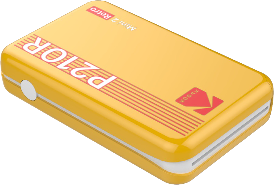 KODAK Draagbare fotoprinter Mini 2 Retro Geel + Pak van 60 fotopapieren (P210RYK60) Fotoprinter