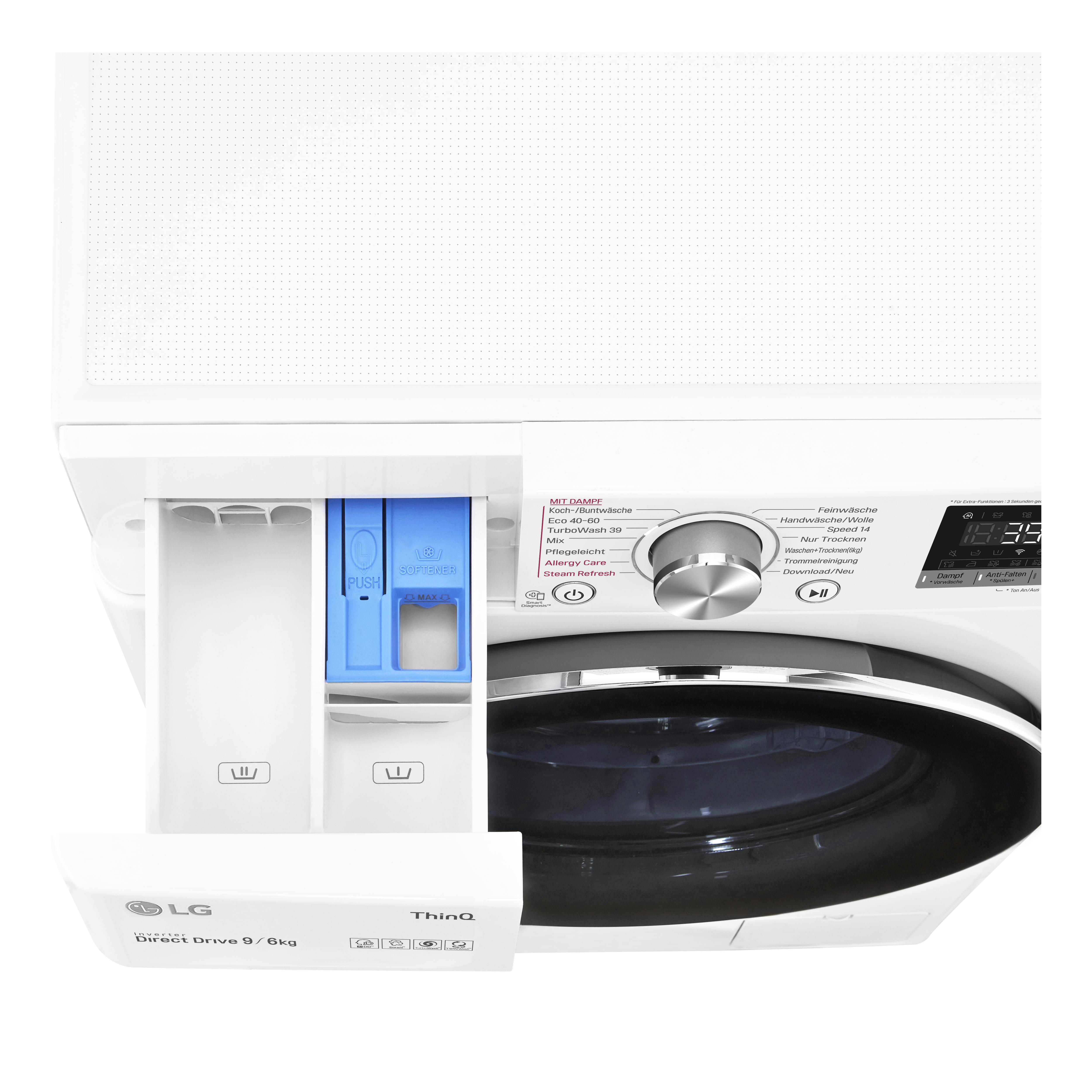 LG V7WD96H1A Waschtrockner (9 kg / 6 kg, 1360 U/Min.)
