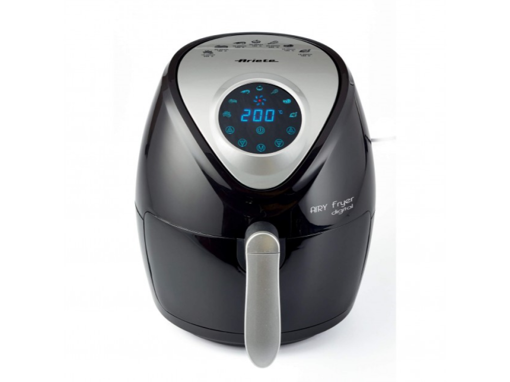 Freidora de aire- Ariete Airy Fryer Digital 4616, 2.6 l, 7 programas, 200º C, Temporizador, Negro