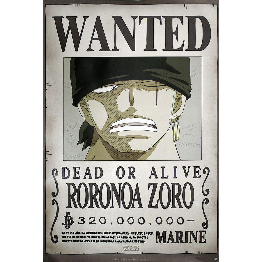 Poster Piece CORP Großformatige Zoro Roronoa Alive Poster ABYSSE Dead Wanted One or