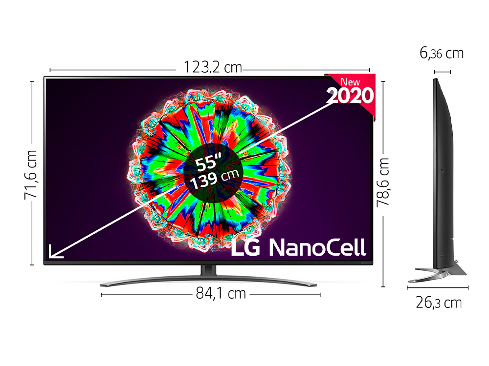 TV LED 55" - LG 55NANO816NA, Smart TV 4K UHD NanoCell, IA, HDR10 Pro, HLG, Ultra Surround, Bluetooth, WiFi