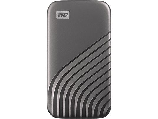 Disco duro SSD externo 500 GB - WD My Passport SSD, Portátil, Lectura 1050 MB/s, USB 3.2, Para Windows y Mac, Gris