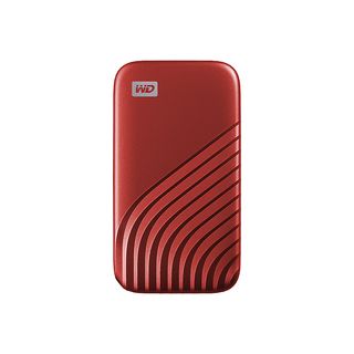 Disco duro SSD externo 500 GB - WD My Passport SSD, Portátil, Lectura 1050 MB/s, USB 3.2, Para Windows y Mac, Rojo